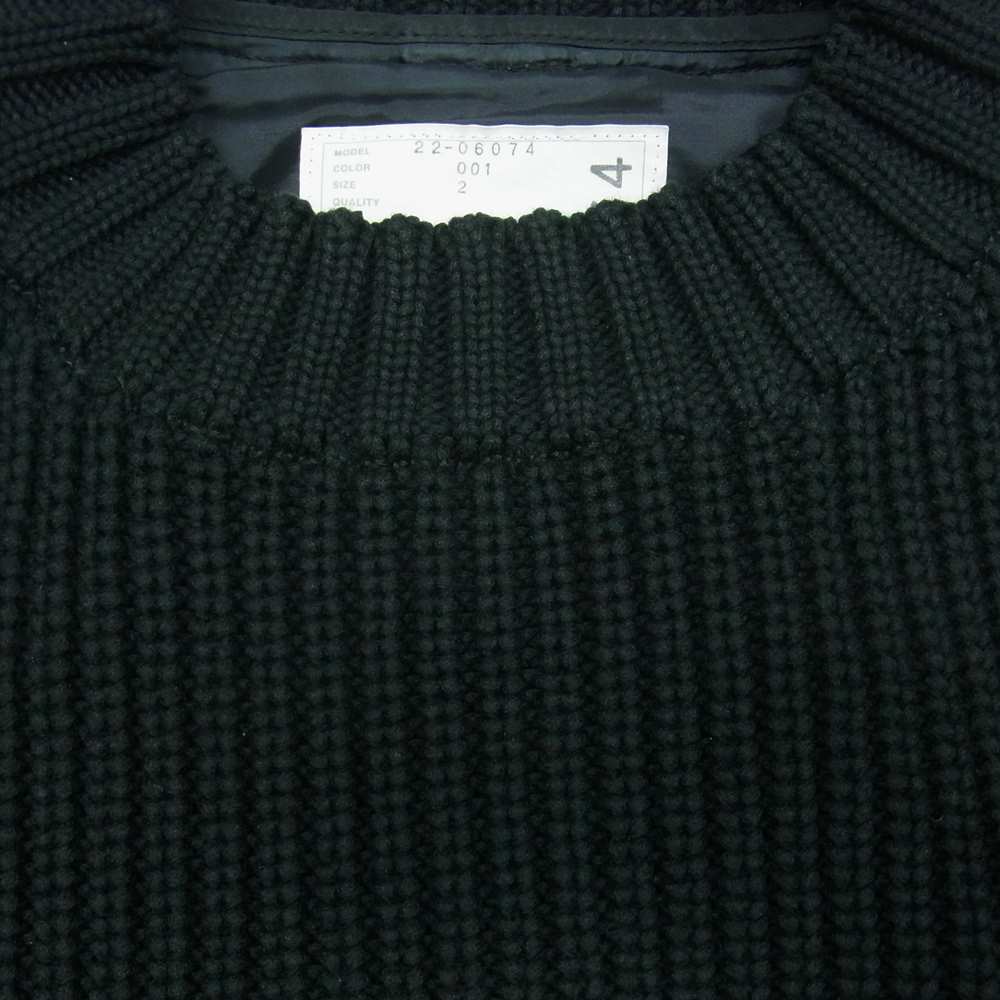 Sacai サカイ 22SS 22-06074 MA-1 Knit Pullover ドッキング ニット クルーネック プルオーバー ブラック系 2【中古】