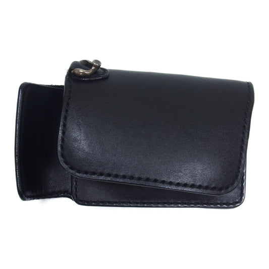 アトリエチェリー シルバーウォレットリング付き レザー ショート ウォレット ブラック系【中古】