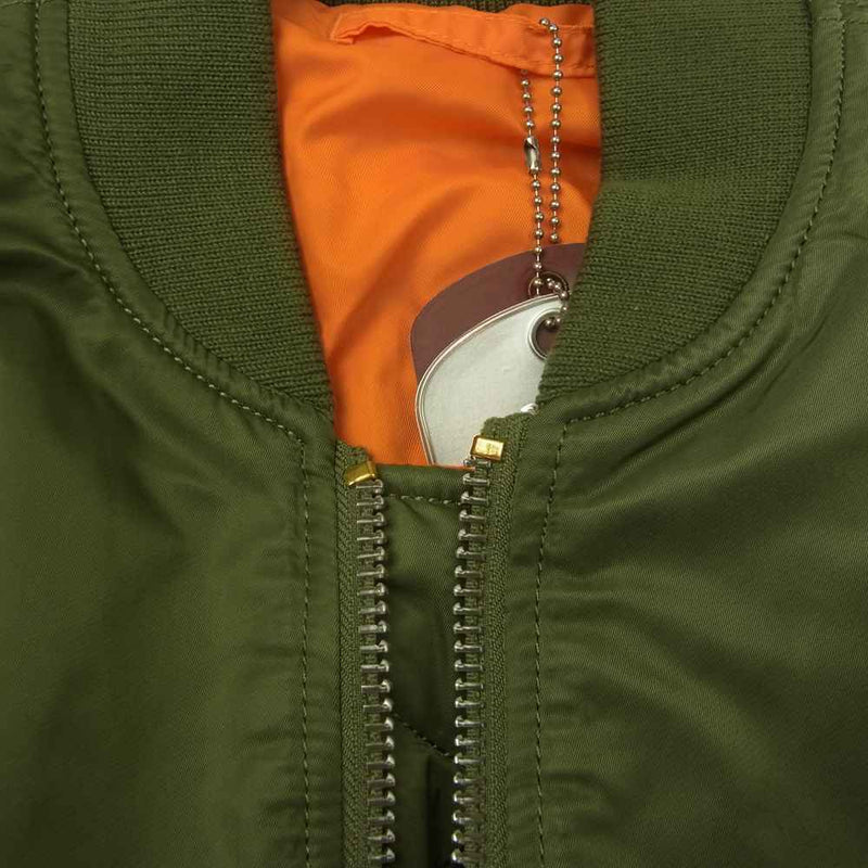 ALPHA アルファ MJM21000C1 MA-1 FLIGHT JACKET SAGE GREEN フライトジャケット カーキ系 S【美品】【中古】