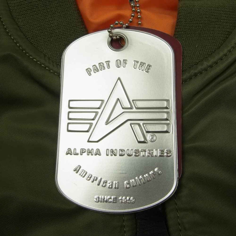 ALPHA アルファ MJM21000C1 MA-1 FLIGHT JACKET SAGE GREEN フライトジャケット カーキ系 S【美品】【中古】