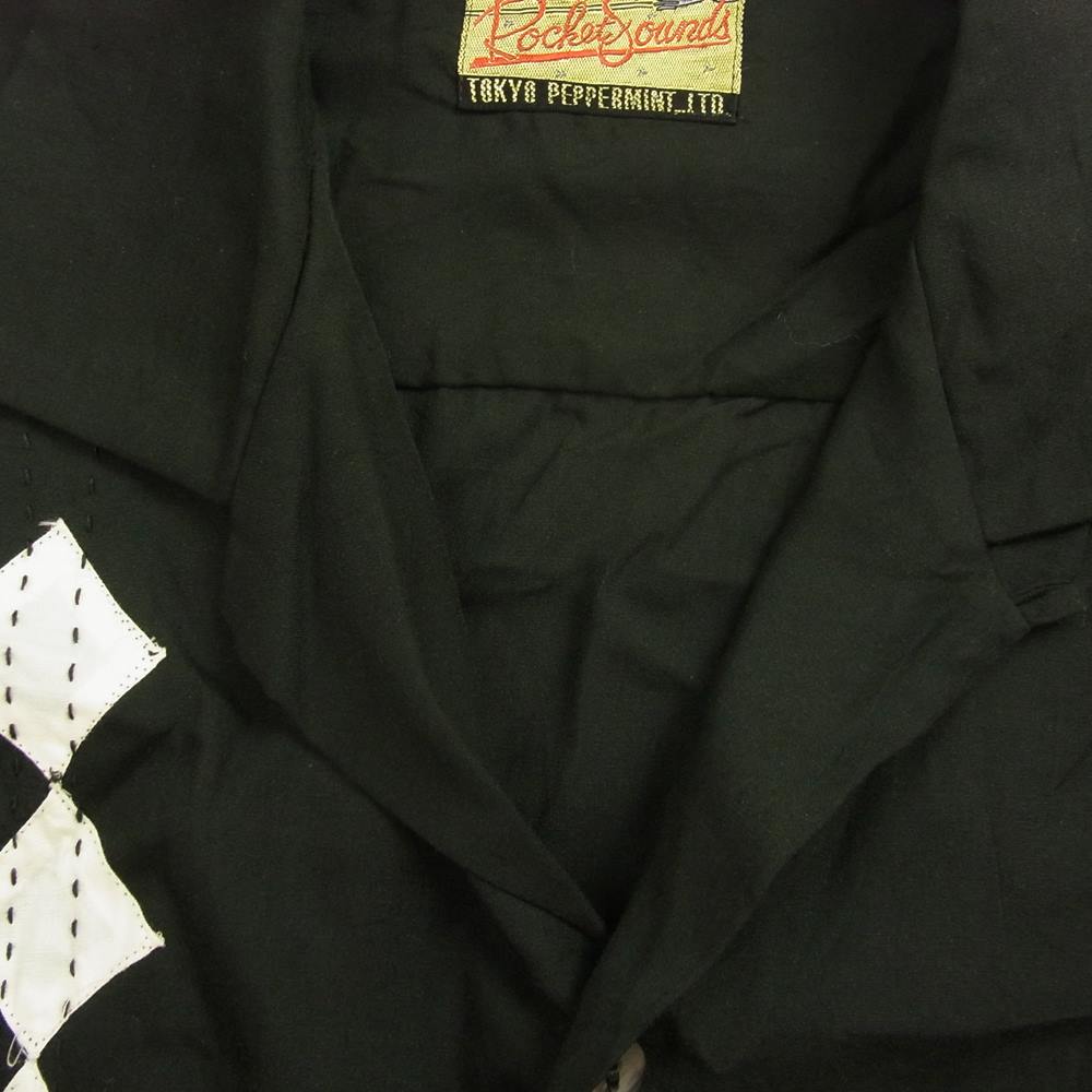 ペパーミント ROCKET SOUNDS ロケットサウンド 長袖 開襟 オープンカラー シャツ ブラック系【中古】