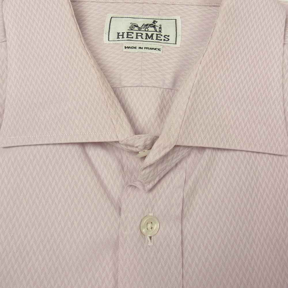 HERMES エルメス 仏製 ドレスシャツ ピンク系 43【中古】