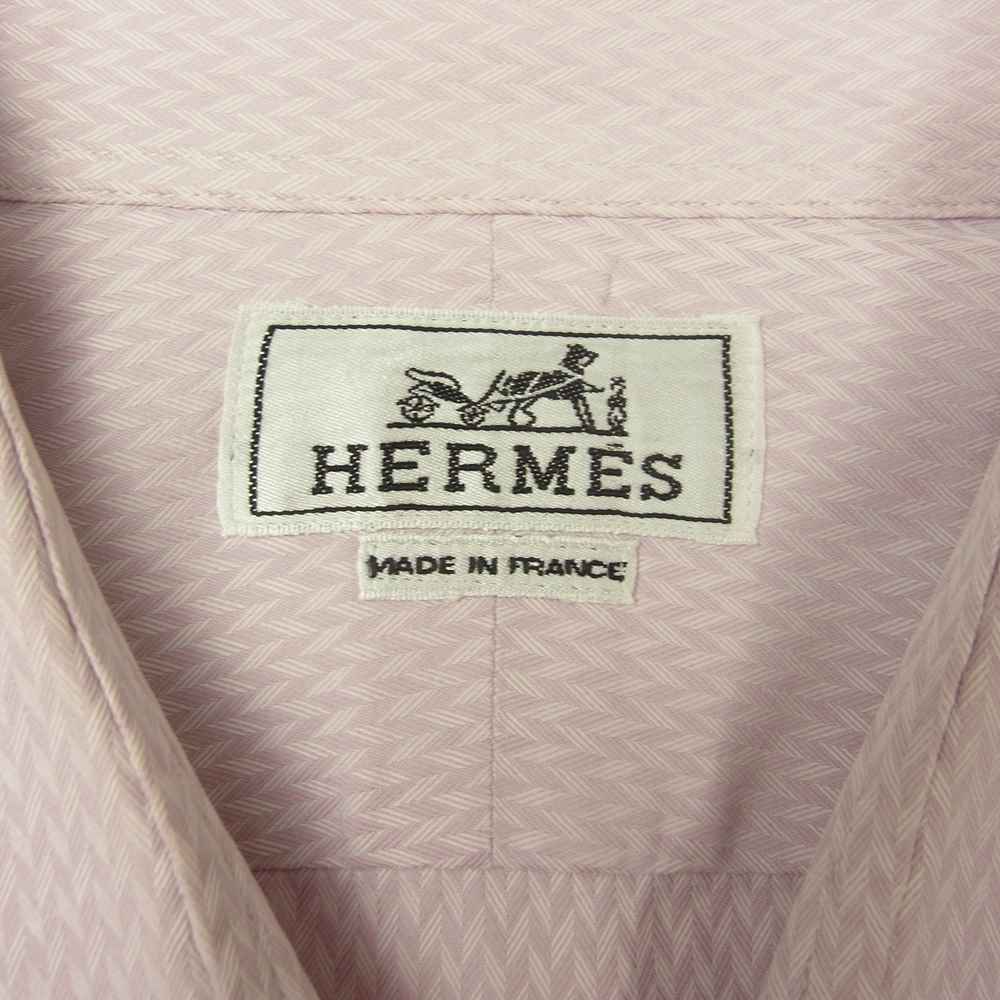 HERMES エルメス 仏製 ドレスシャツ ピンク系 43【中古】