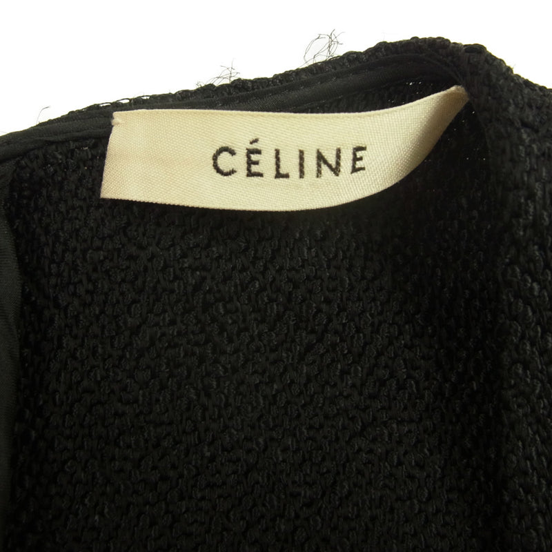 CELINE セリーヌ 仏製 フィービー期 ジャガード ドレス レーヨン ワンピース ブラック系 34【中古】