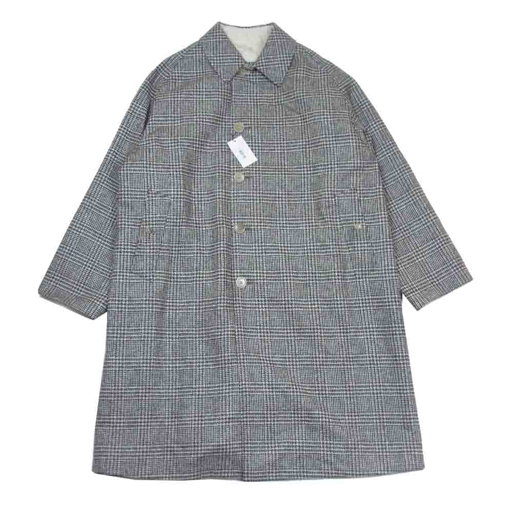 ANATOMICA アナトミカ 530-562-01 SINGLE RAGLAN COAT 2 REVERSIBLE ウールツイード コットンギャバジン リバーシブル シングル ラグラン ステンカラー コート ベージュ系 48【極上美品】【中古】