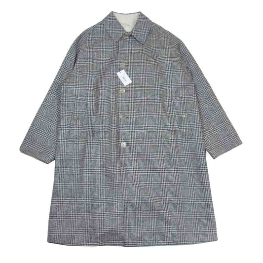 ANATOMICA アナトミカ 530-562-01 SINGLE RAGLAN COAT 2 REVERSIBLE ウールツイード コットンギャバジン リバーシブル シングル ラグラン ステンカラー コート ベージュ系 48【極上美品】【中古】