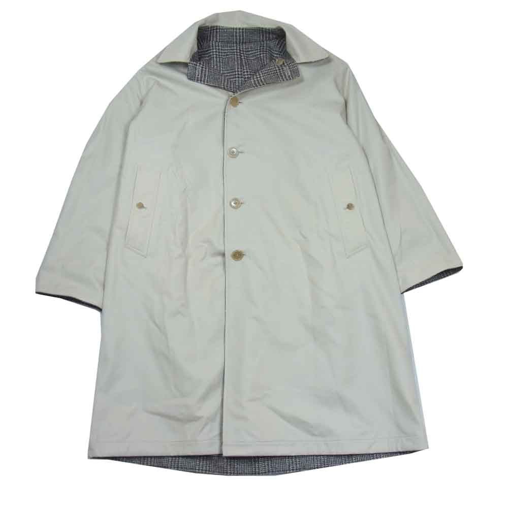 ANATOMICA アナトミカ 530-562-01 SINGLE RAGLAN COAT 2 REVERSIBLE ウールツイード コットンギャバジン リバーシブル シングル ラグラン ステンカラー コート ベージュ系 48【極上美品】【中古】