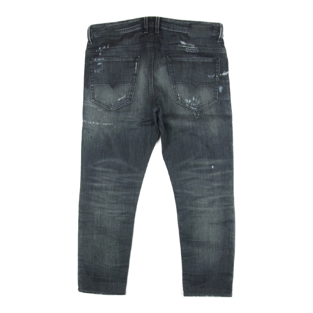 DIESEL ディーゼル THOMMER-T ダメージ加工 ストレッチ ブラック デニム パンツ グレー系 W36【中古】
