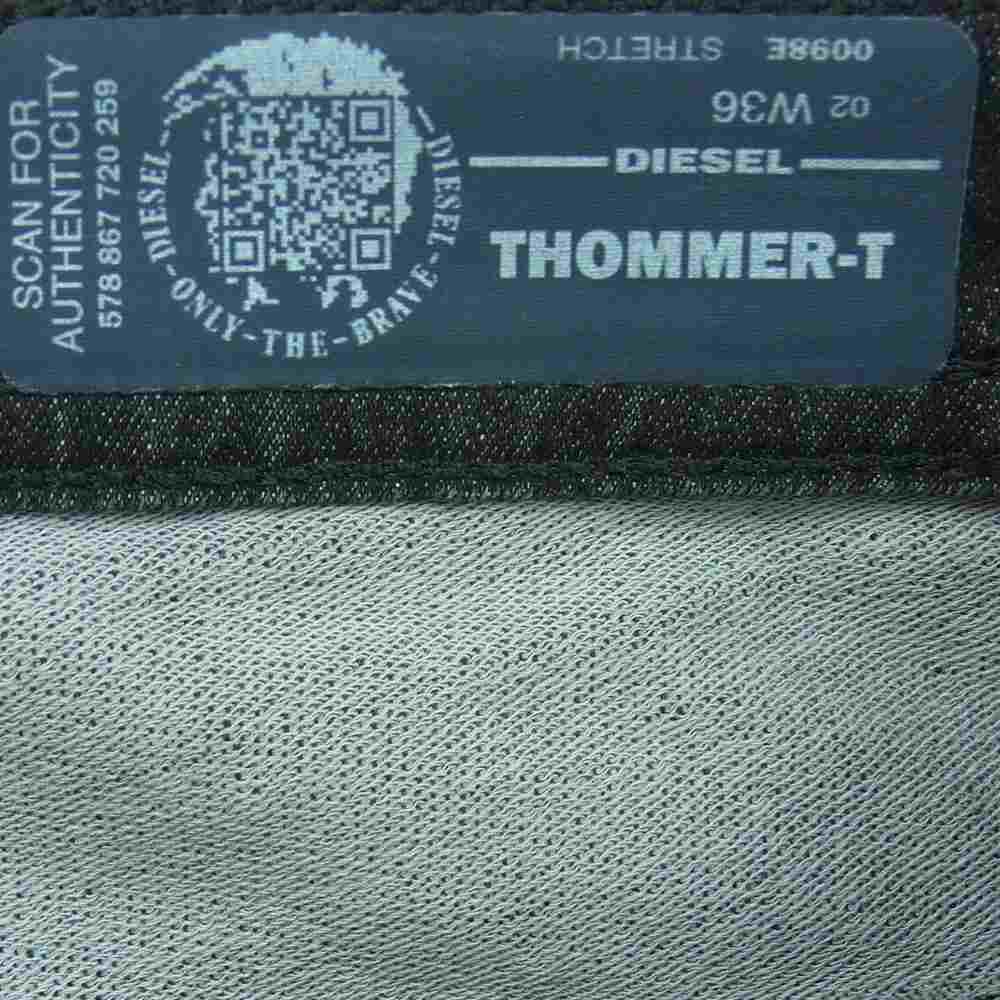 DIESEL ディーゼル THOMMER-T ダメージ加工 ストレッチ ブラック デニム パンツ グレー系 W36【中古】