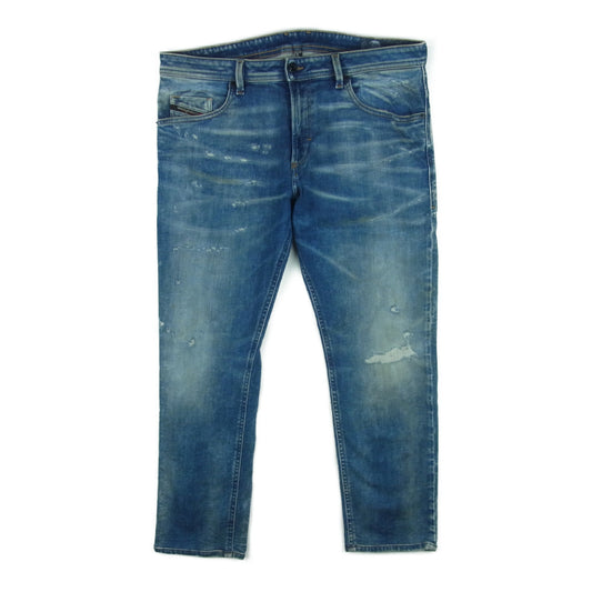 DIESEL ディーゼル THOMMER-T ダメージ加工 ストレッチ デニム パンツ コットン インディゴブルー系 W36【中古】