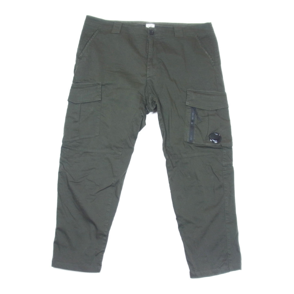 C.P.Company シーピーカンパニー 22SS 12CMPA131A SATIN STRETCH CARGO PANTS ゴーグルレンズディテール ストレッチサテン カーゴパンツ 黒緑系 54【中古】