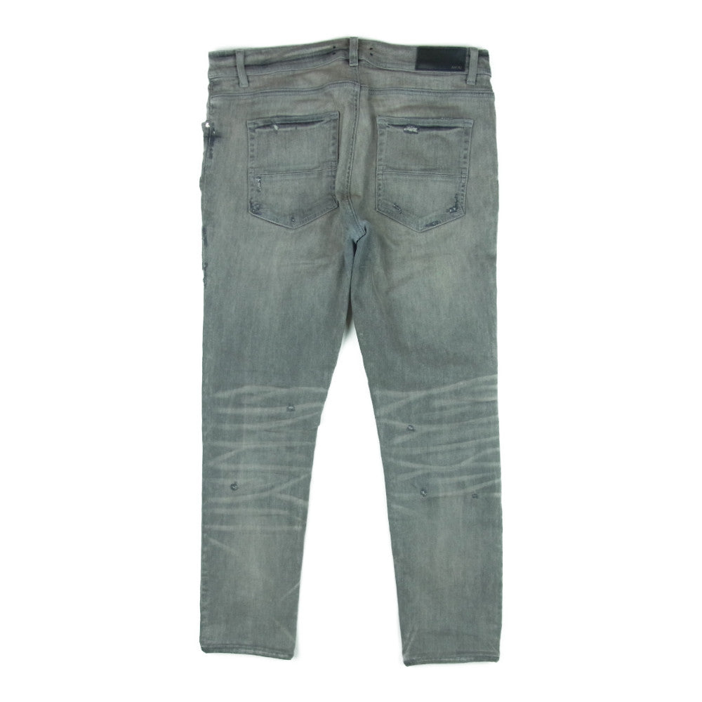 アミリ RN150712 ダメージ加工 ストレッチ スキニー デニム パンツ コットン アメリカ製 グレー系 36【中古】