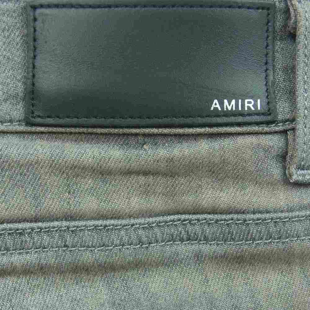 AMIRI アミリ サイドレオパード デザイン ダメージ加工 スキニーパンツ ブラック RN 150712