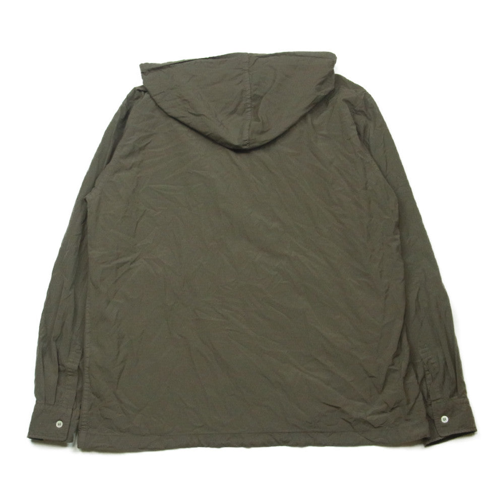 COMME des GARCONS HOMME DEUX コムデギャルソンオムドゥ 22SS DI-B030 製品染め ポリエステル スパンブロード ジップ フーディ ジャケット グレイッシュカーキ系 XL【中古】