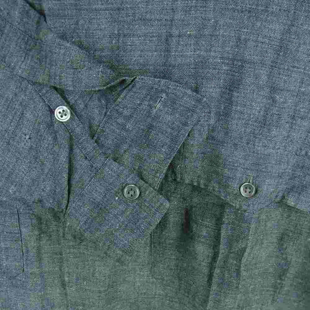 PORTER CLASSIC ポータークラシック 20SS ROLL UP BAMBOO LINEN SHIRT ロールアップ バンブーリネン 長袖 シャツ グレー系 XL【中古】