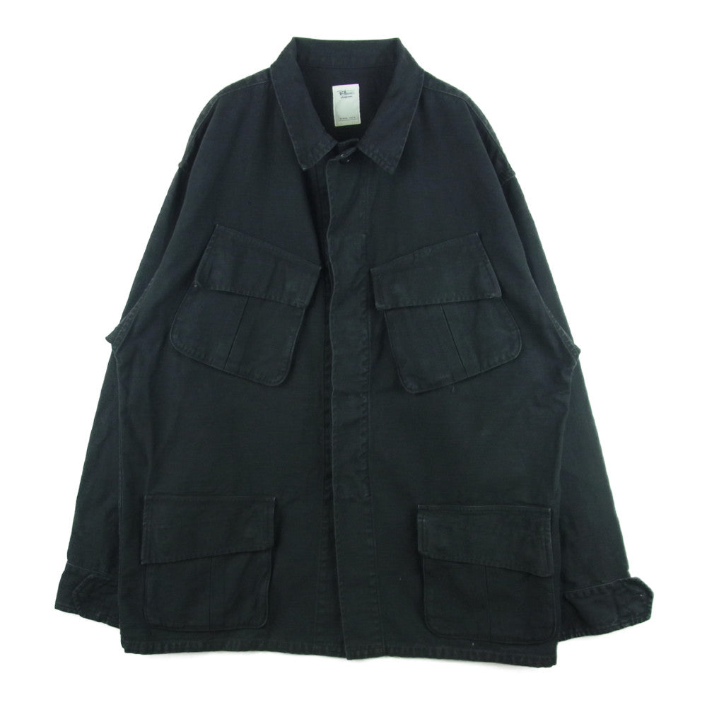 Ron Herman ロンハーマン 22SS 3520400028 Jungle Fatigue Jacket 製品染め ウォッシュ加工 バックサテン ジャングル ファティーグ ジャケット ブラック系 L【中古】