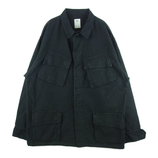 Ron Herman ロンハーマン 22SS 3520400028 Jungle Fatigue Jacket 製品染め ウォッシュ加工 バックサテン ジャングル ファティーグ ジャケット ブラック系 L【中古】