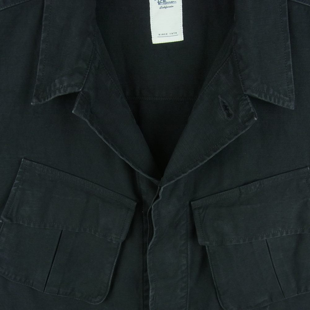 Ron Herman ロンハーマン 22SS 3520400028 Jungle Fatigue Jacket 製品染め ウォッシュ加工 バックサテン ジャングル ファティーグ ジャケット ブラック系 L【中古】
