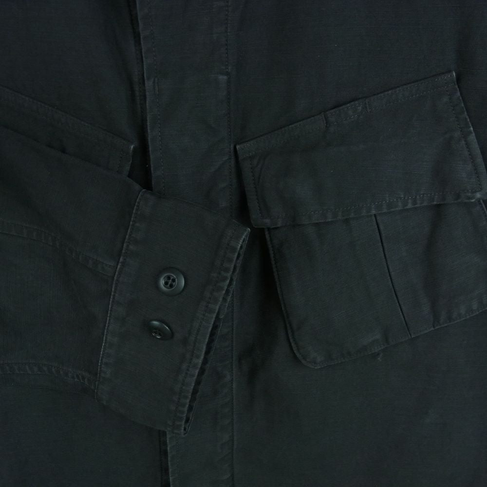 Ron Herman ロンハーマン 22SS 3520400028 Jungle Fatigue Jacket 製品染め ウォッシュ加工 バックサテン ジャングル ファティーグ ジャケット ブラック系 L【中古】
