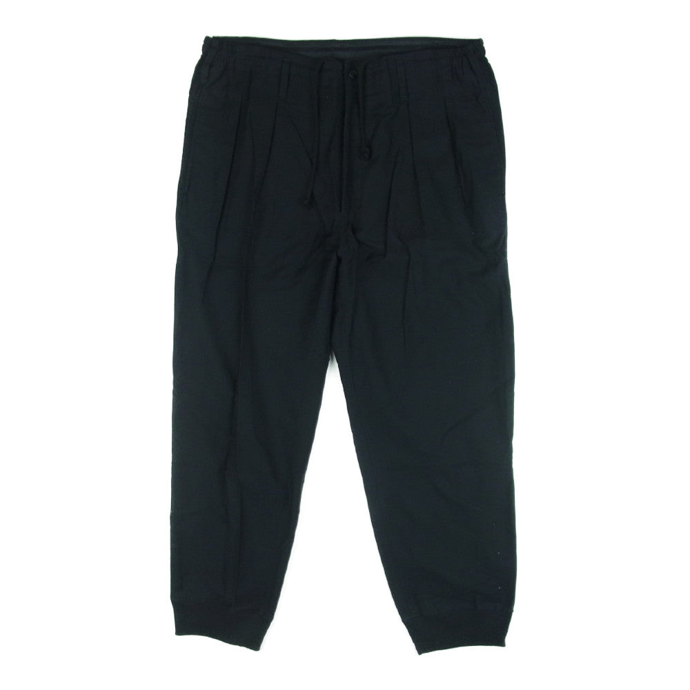 Yohji Yamamoto POUR HOMME ヨウジヤマモトプールオム 21SS HD-P05-002 C/Twill Hem Rib Pants コットンツイル 裾リブ タック パンツ ブラック系 3【中古】