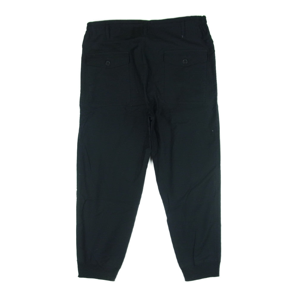 Yohji Yamamoto POUR HOMME ヨウジヤマモトプールオム 21SS HD-P05-002 C/Twill Hem Rib Pants コットンツイル 裾リブ タック パンツ ブラック系 3【中古】