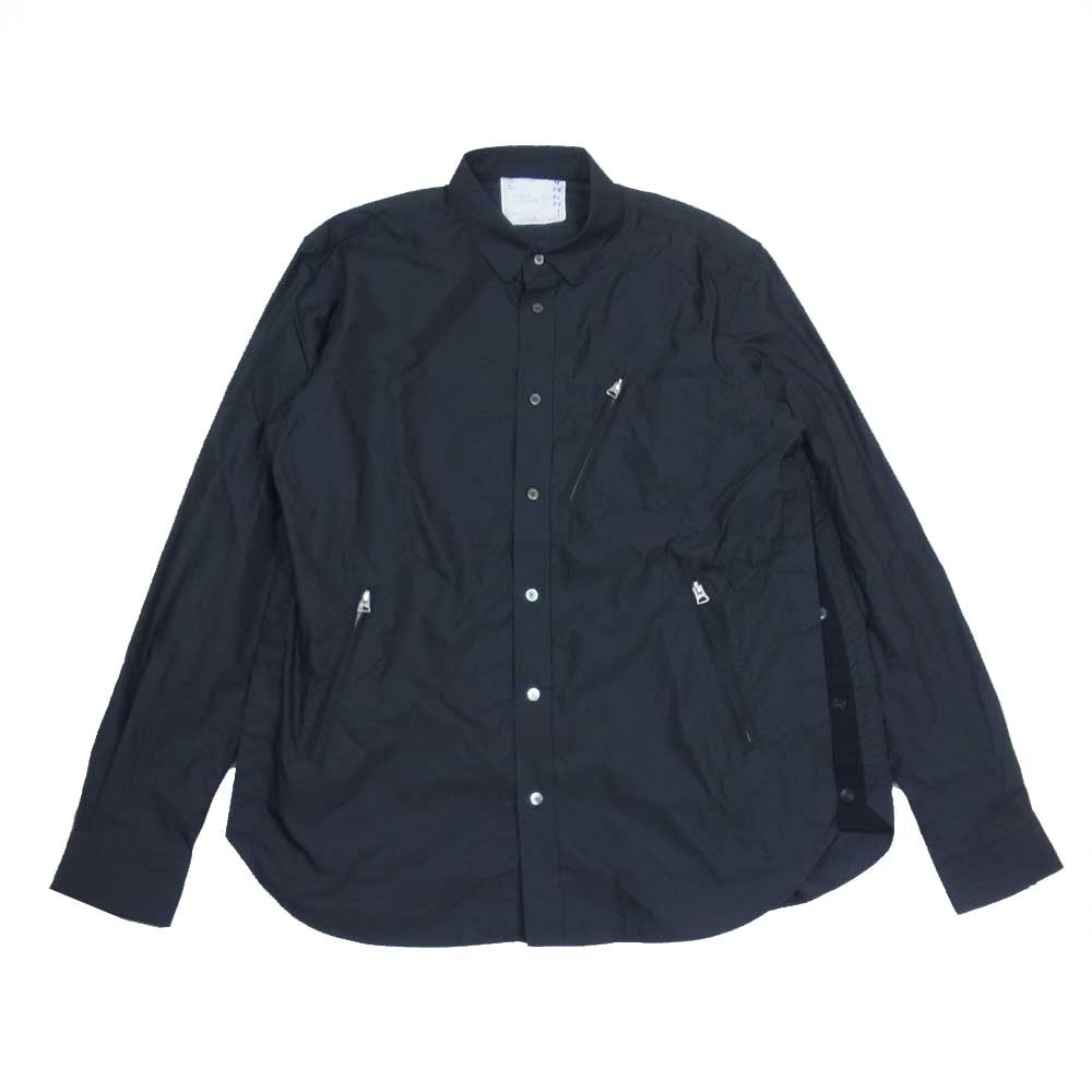 Sacai サカイ 22SS 22-02724M Cotton Weather Shirt コットン ウェザー シャツ ブラック系 4【美品】【中古】