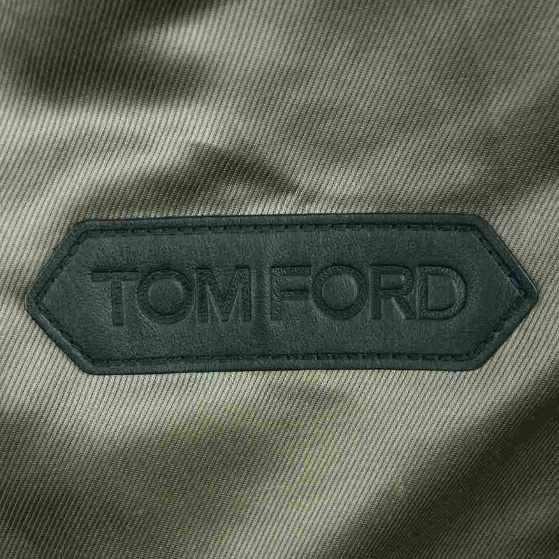 TOM FORD トムフォード イタリア製 コットンシルク ミリタリー ジャケット グレイッシュオリーブ系 54【中古】