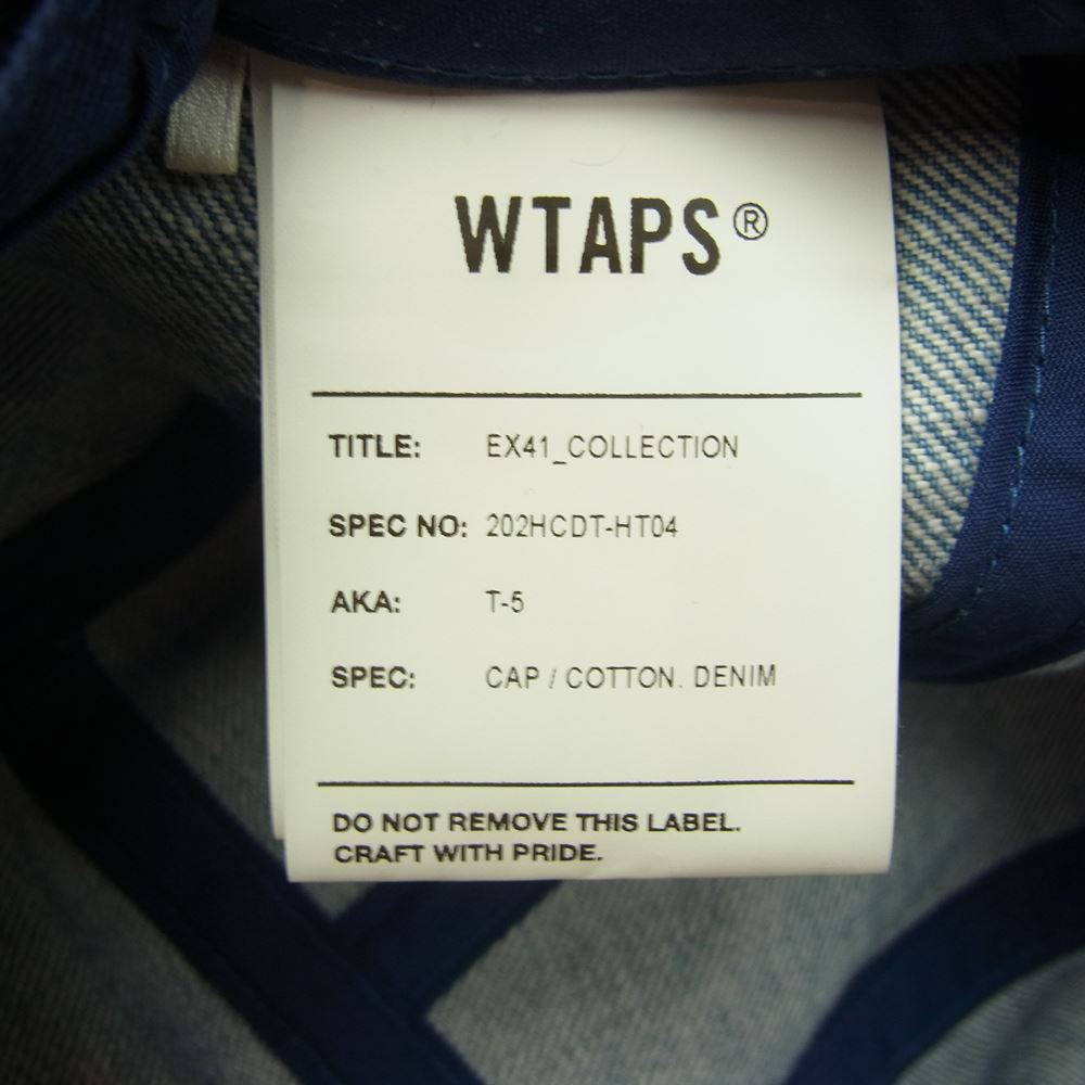 WTAPS ダブルタップス 202HCDT-HT04 T-5 / CAP / COTTON. DENIM 5パネル スエード デニム キャップ インディゴブルー系【中古】