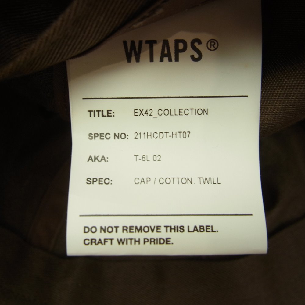 WTAPS ダブルタップス 211HCDT-HT07 T-6L 02 / CAP / COTTON. TWILL 6パネル コットン ロゴ キャップ ブラウン系【中古】
