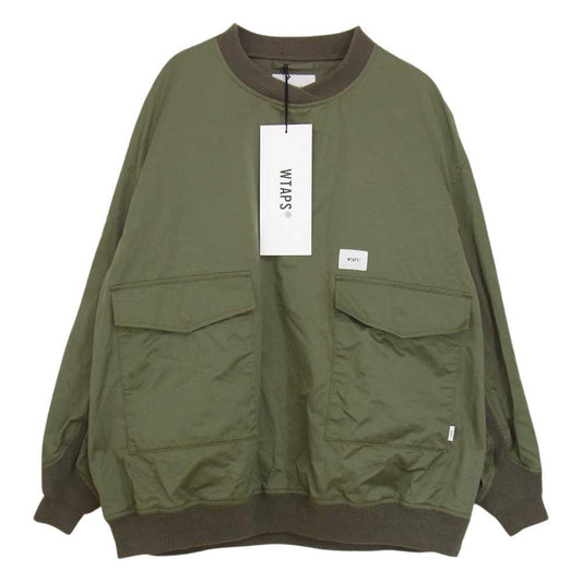 WTAPS ダブルタップス 20AW 202BRDT-JKM08 WTP NYLON COTTON RATINE SMOCK JACKET ナイロン コットン ラチネ プルオーバー ジャケット カーキ系 03【中古】