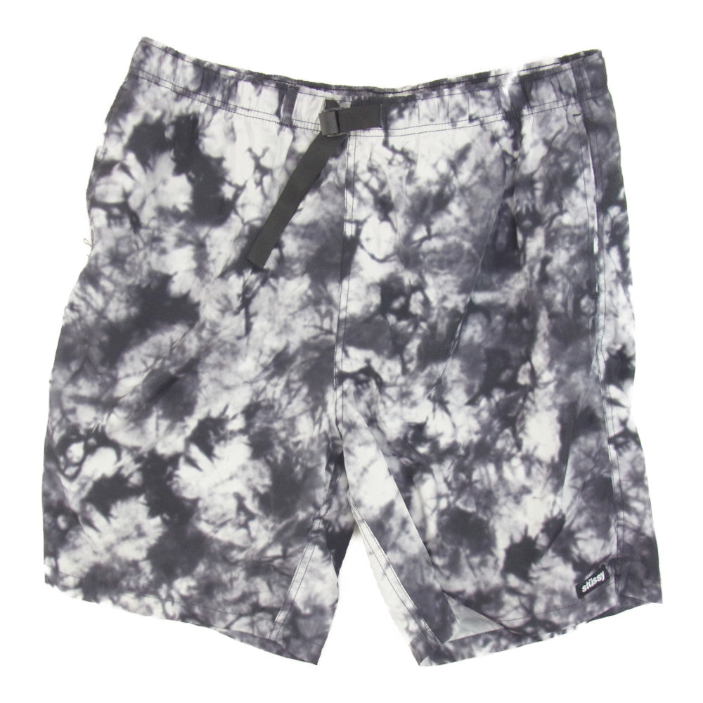 STUSSY ステューシー タイダイ プリント ベルト ショーツ ハーフ パンツ ブラック系 XL【中古】