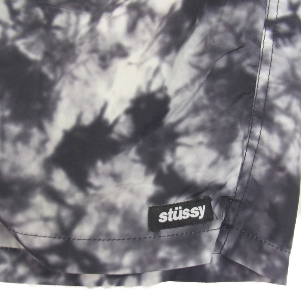 STUSSY ステューシー タイダイ プリント ベルト ショーツ ハーフ パンツ ブラック系 XL【中古】