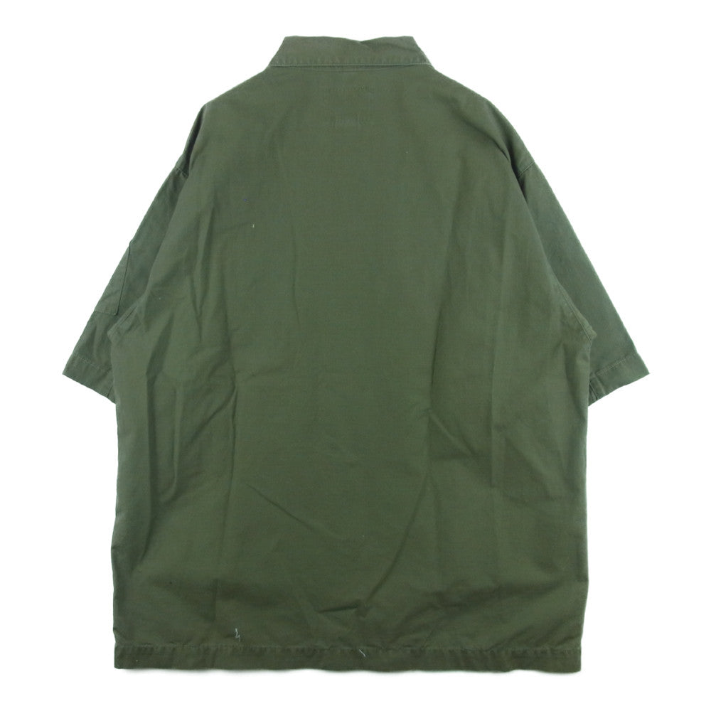 WTAPS ダブルタップス 201BRDT-SHM02 【カスタム品】 BUDS LS SHIRT COTTON RIPSTOP 半袖 ミリタリー リップストップ シャツ カーキ系 03【中古】