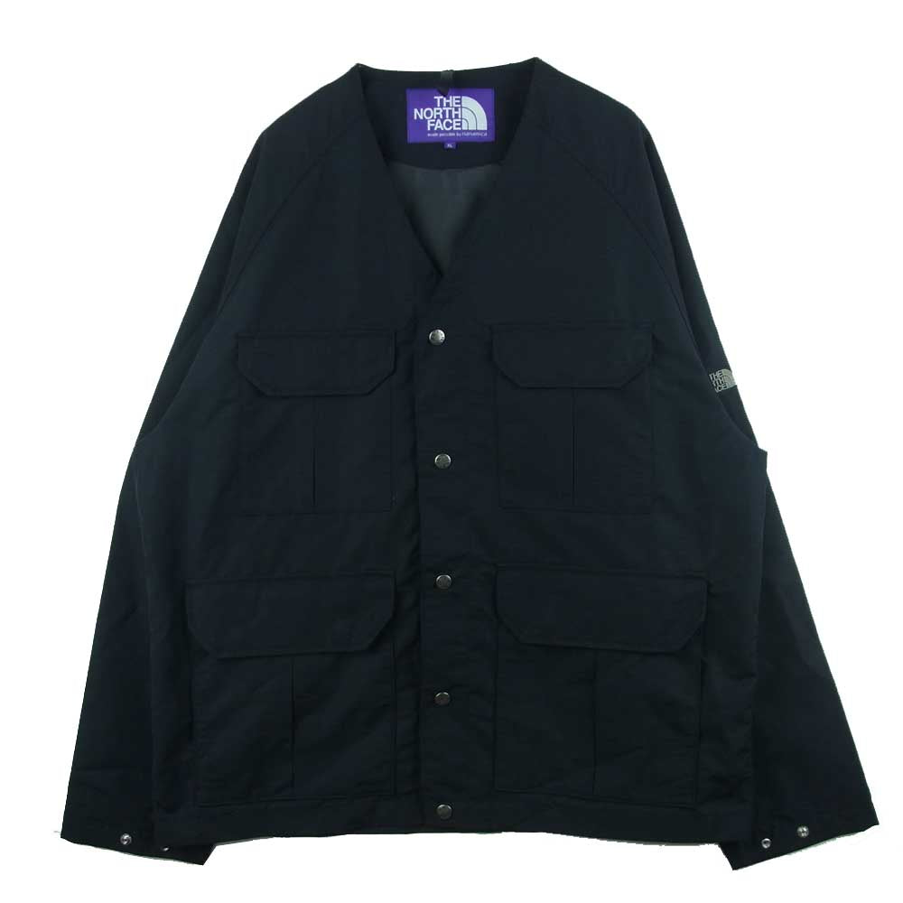 THE NORTH FACE ノースフェイス NP2205N PURPLE LABEL パープルレーベル MOUNTAIN WIND CARDIGAN マウンテン ウィンド カーディガン ノーカラー ジャケット ブラック系 XL【中古】