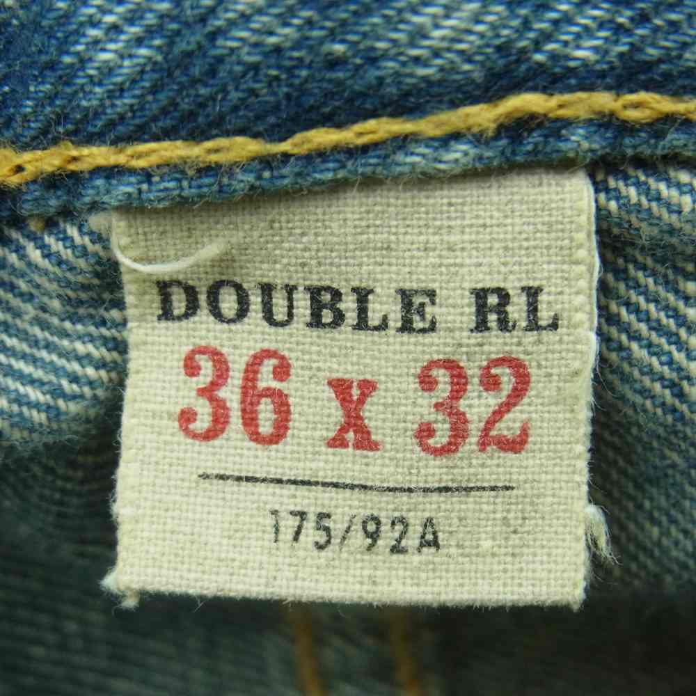 RRL ダブルアールエル JAPAN WOVEN SELVEDGE DENIM ダメージ リペア加工 ジャパン ウーブン セルビッチ デニム パンツ インディゴブルー系 36 × 32【中古】