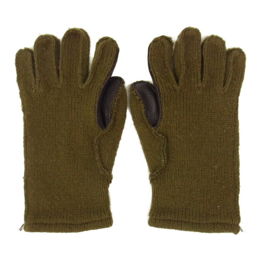 RRL ダブルアールエル レザー ウール 手袋 グローブ カーキ系 XL【中古】