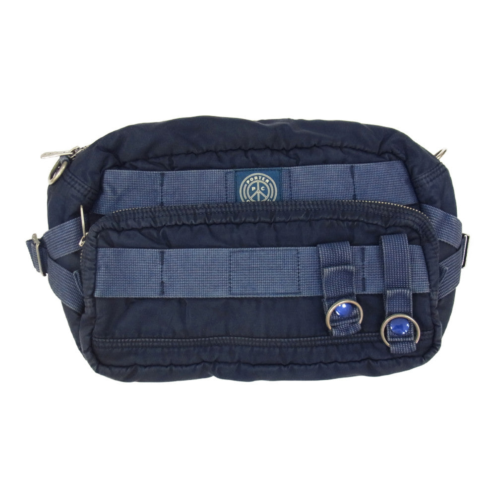 PORTER CLASSIC ポータークラシック SUPER NYLON WAIST BAG スーパーナイロン ウエスト ボディ バック ポーチ ネイビー系【中古】