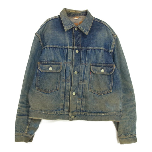 Levi's リーバイス ヴィンテージ オリジナル 紙パッチ BIGE 両面均等V 507XX 2nd デニム ジャケット インディゴブルー系 44【中古】