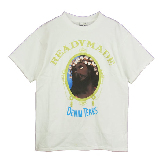 READY MADE レディメイド 22SS RE-DT-WH-00-00-12 ×DENIM TEARS COTTON WREATH デニム ティアーズ コットン リース Tシャツ ホワイト系 S【極上美品】【中古】