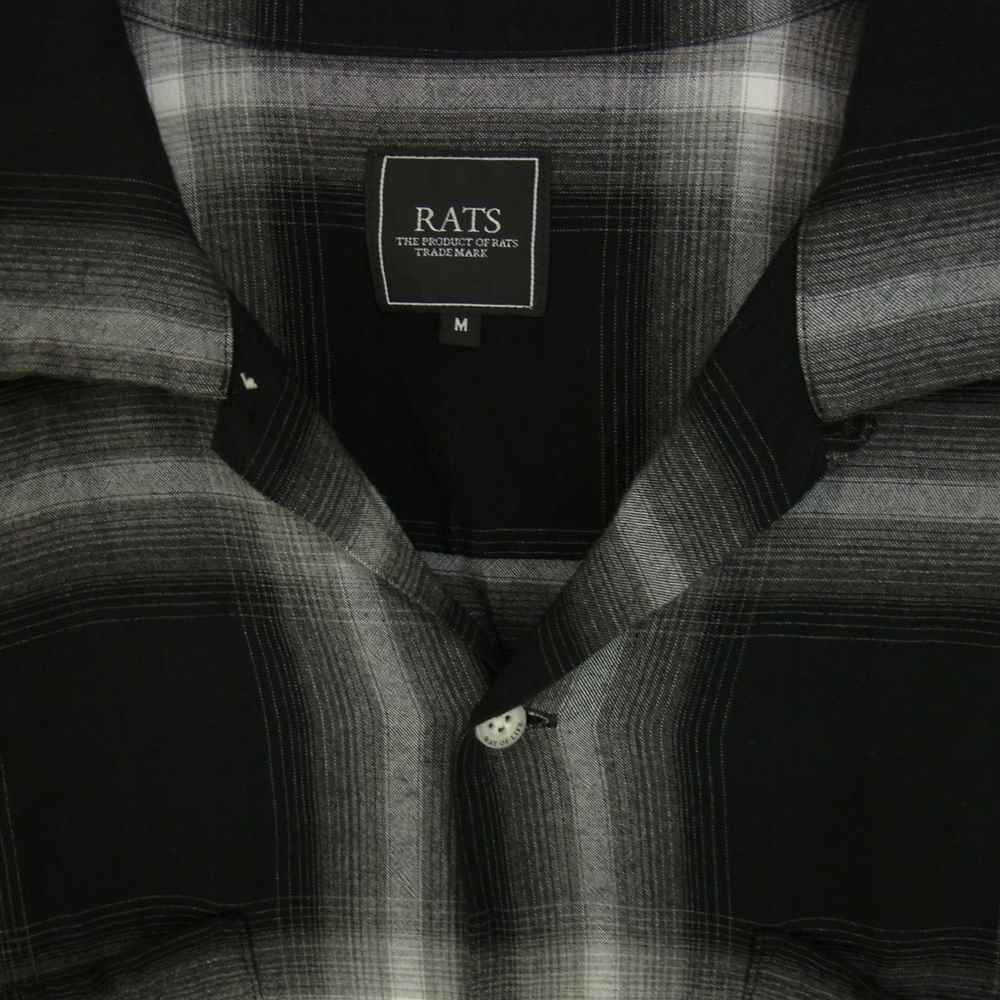 RATS ラッツ 21AW 21'RS-0805 RAYON OMBRE CHECK SHIRT レーヨン オンブレ チェック 長袖 シャツ ブラック系 M【中古】