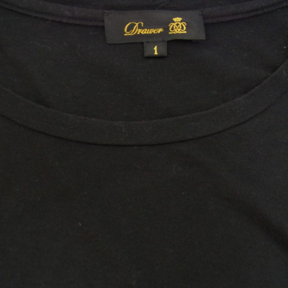 Drawer ドゥロワー 14SS 6517-206-0310 裾ティアード ペプラム トップス フリル 半袖 Tシャツ ブラック系 1【中古】