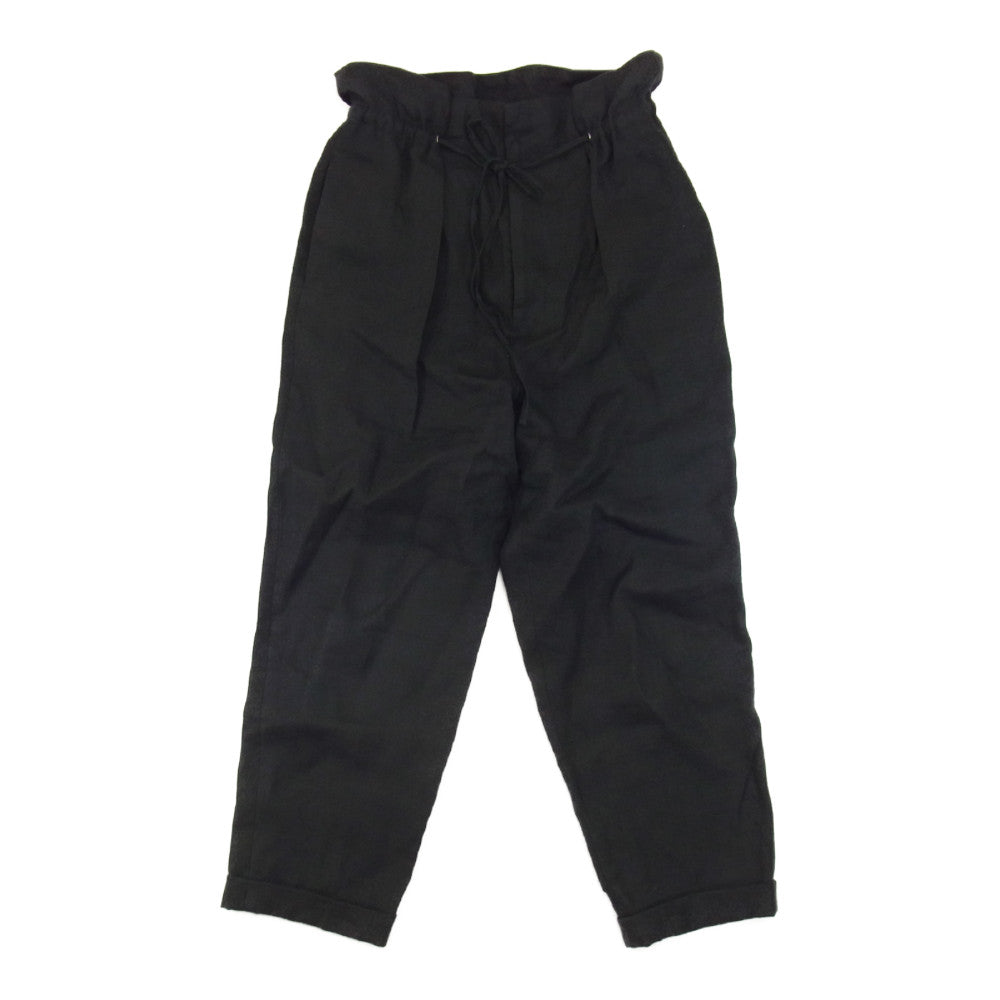アンクレイブ 22ss ワイド テーパード リネン パンツ ブラック系 O【中古】