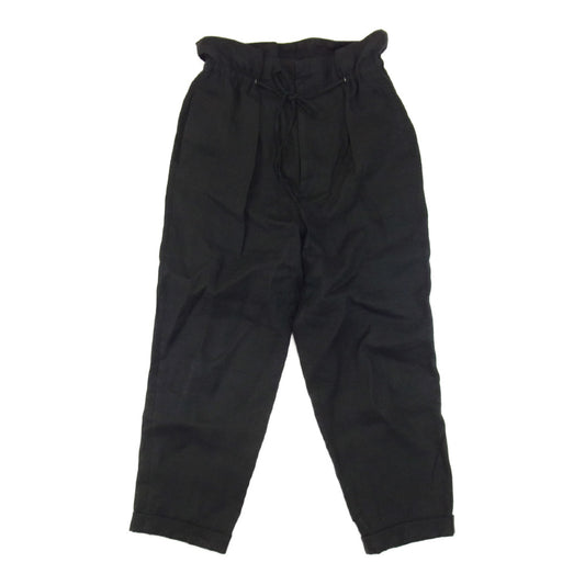 アンクレイブ 22ss ワイド テーパード リネン パンツ ブラック系 O【中古】