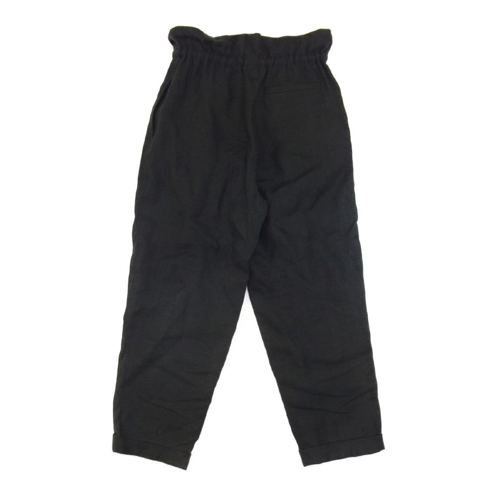アンクレイブ 22ss ワイド テーパード リネン パンツ ブラック系 O【中古】
