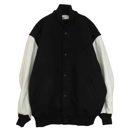 GRAPHPAPER グラフペーパー 21aw gm213-30061 Scale Off Melton Stadium Jacket スケールオフ メルトン スタジアム ジャケット スタジャン ブラック系 1【中古】