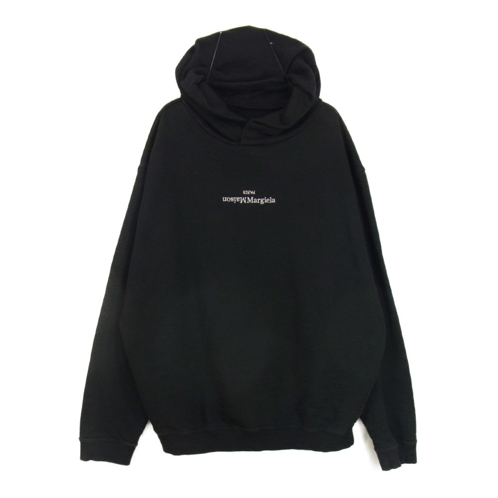MAISON MARGIELA メゾンマルジェラ 22SS 10ライン 22SS S50GU0167 S25503 HOODIE UPSIDE DOWN LOGO ロゴ 刺繍 パーカー ブラック系 48【中古】