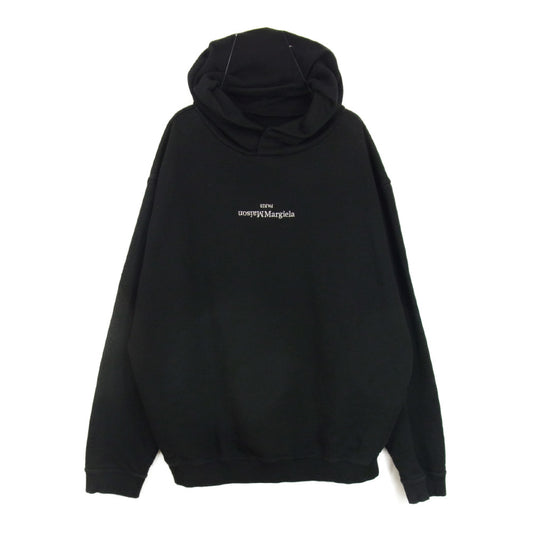 MAISON MARGIELA メゾンマルジェラ 22SS 10ライン 22SS S50GU0167 S25503 HOODIE UPSIDE DOWN LOGO ロゴ 刺繍 パーカー ブラック系 48【中古】