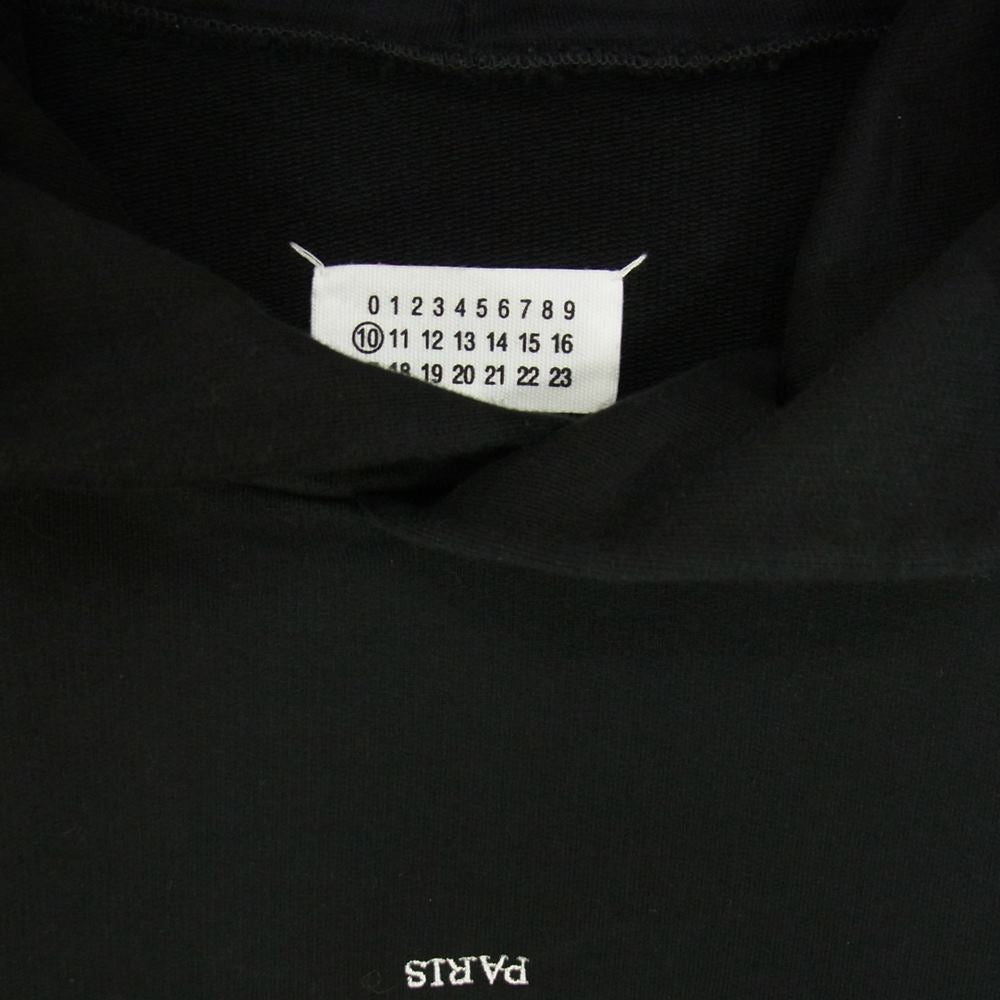 MAISON MARGIELA メゾンマルジェラ 22SS 10ライン 22SS S50GU0167 S25503 HOODIE UPSIDE DOWN LOGO ロゴ 刺繍 パーカー ブラック系 48【中古】