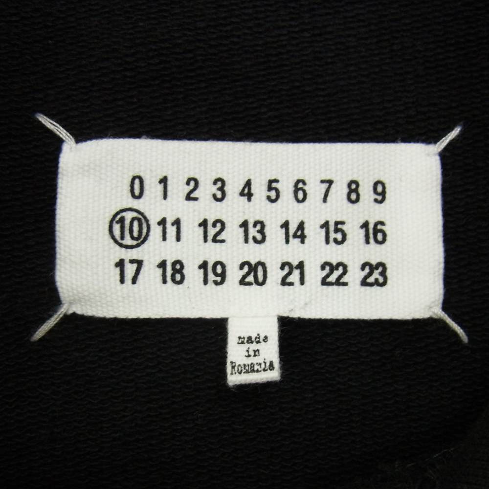 MAISON MARGIELA メゾンマルジェラ 22SS 10ライン 22SS S50GU0167 S25503 HOODIE UPSIDE DOWN LOGO ロゴ 刺繍 パーカー ブラック系 48【中古】