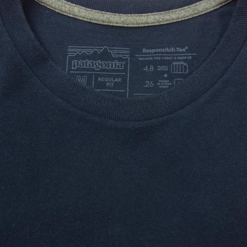 patagonia パタゴニア 38512 P-6 Logo Pocket Responsibili P-6ロゴ ポケット レスポンシビリティー Tシャツ ネイビー ネイビー系 M【中古】